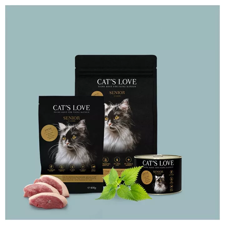 Hochwertiges Katzen-Nassfutter Senior mit Ente | CAT'S LOVE