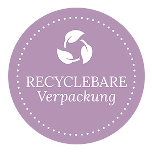 Icon mit der Aufschrift: Recyclebare Verpackung