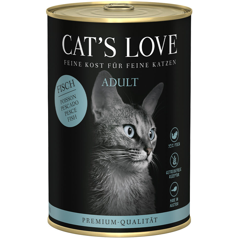 Cat's Love Pâtée pour Chat Adulte Poisson Pur, 200 g - Boutique