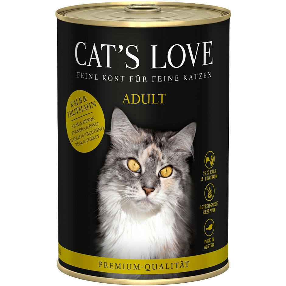 CAT'S LOVE Premium Cat Food Adult veal turkey buy now