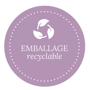 Icône avec la mention : Emballage recyclable